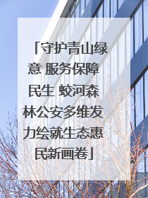 守护青山绿意 服务保障民生 蛟河森林公安多维发力绘就生态惠民新画卷
