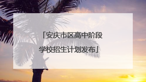 安庆市区高中阶段学校招生计划发布