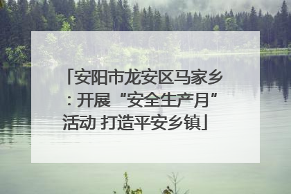 安阳市龙安区马家乡：开展“安全生产月”活动 打造平安乡镇