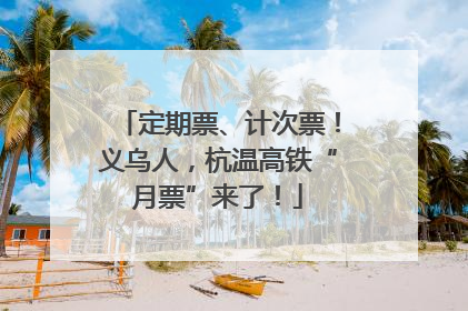 定期票、计次票！义乌人，杭温高铁“月票”来了！