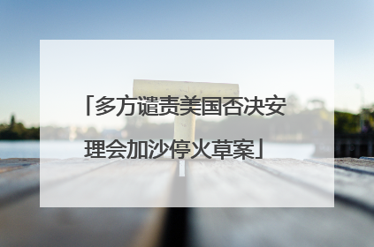 多方谴责美国否决安理会加沙停火草案