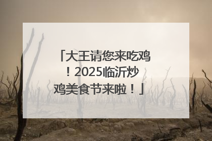 大王请您来吃鸡！2025临沂炒鸡美食节来啦！