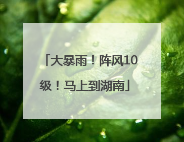 大暴雨！阵风10级！马上到湖南