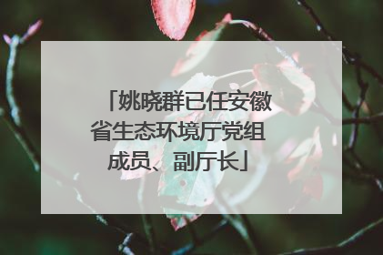 姚晓群已任安徽省生态环境厅党组成员、副厅长