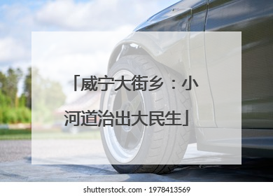 威宁大街乡：小河道治出大民生