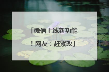 微信上线新功能！网友：赶紧改