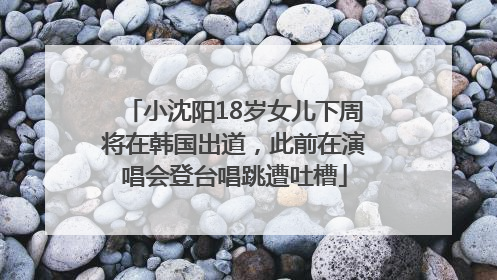 小沈阳18岁女儿下周将在韩国出道，此前在演唱会登台唱跳遭吐槽