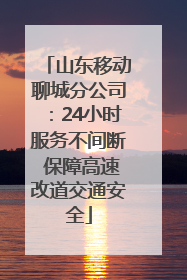山东移动聊城分公司：24小时服务不间断 保障高速改道交通安全