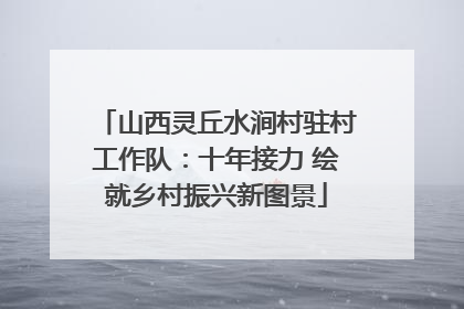 山西灵丘水涧村驻村工作队：十年接力 绘就乡村振兴新图景