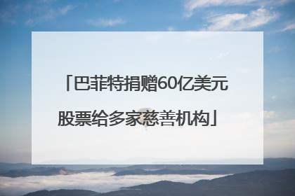 巴菲特捐赠60亿美元股票给多家慈善机构