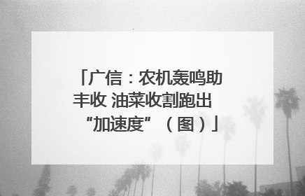 广信：农机轰鸣助丰收 油菜收割跑出“加速度”（图）