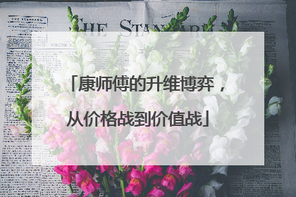 康师傅的升维博弈，从价格战到价值战