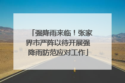 强降雨来临！张家界市严阵以待开展强降雨防范应对工作