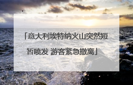 意大利埃特纳火山突然短暂喷发 游客紧急撤离