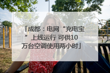 成都：电网“充电宝”上线运行 可供10万台空调使用两小时