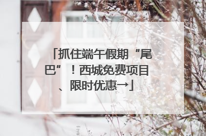 抓住端午假期“尾巴”！西城免费项目、限时优惠→