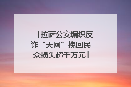 拉萨公安编织反诈“天网”挽回民众损失超千万元