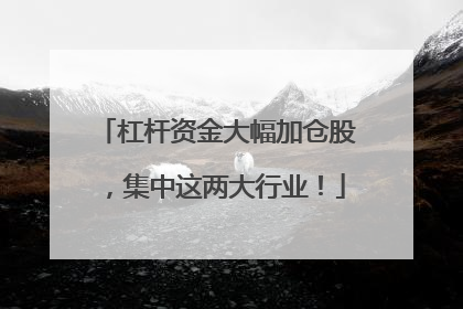 杠杆资金大幅加仓股，集中这两大行业！