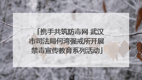 携手共筑防毒网 武汉市司法局何湾强戒所开展禁毒宣传教育系列活动