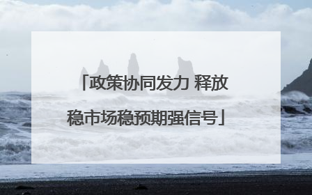 政策协同发力 释放稳市场稳预期强信号