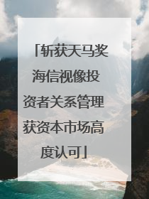 斩获天马奖 海信视像投资者关系管理获资本市场高度认可