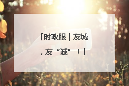 时政眼｜友城，友“诚”！