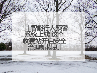 智能行人预警系统上线 这个收费站开启安全治理新模式