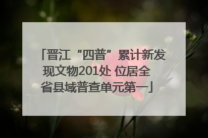 晋江“四普”累计新发现文物201处 位居全省县域普查单元第一