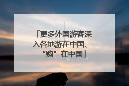 更多外国游客深入各地游在中国、“购”在中国