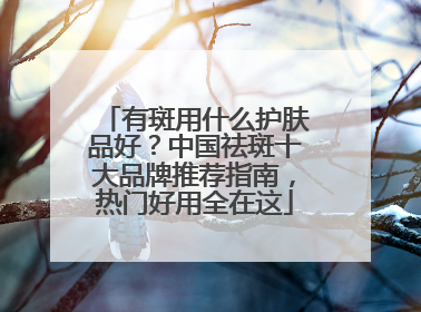 有斑用什么护肤品好？中国祛斑十大品牌推荐指南，热门好用全在这
