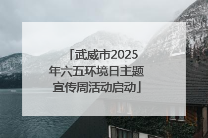 武威市2025年六五环境日主题宣传周活动启动