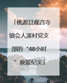 桃源县观音寺镇会人溪村党支部的“48小时”救援纪实