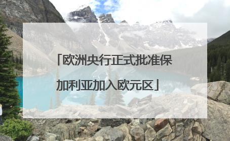 欧洲央行正式批准保加利亚加入欧元区