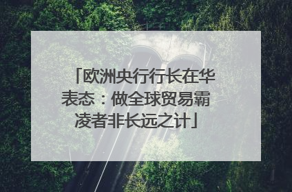 欧洲央行行长在华表态：做全球贸易霸凌者非长远之计