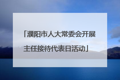 濮阳市人大常委会开展主任接待代表日活动