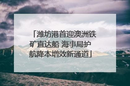 潍坊港首迎澳洲铁矿直达船 海事局护航降本增效新通道