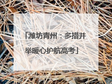潍坊青州：多措并举暖心护航高考