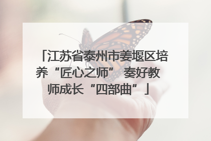 江苏省泰州市姜堰区培养“匠心之师” 奏好教师成长“四部曲”