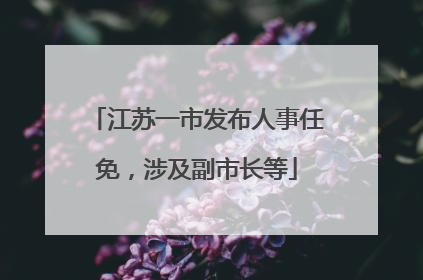 江苏一市发布人事任免，涉及副市长等