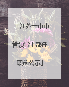 江苏一市市管领导干部任职前公示