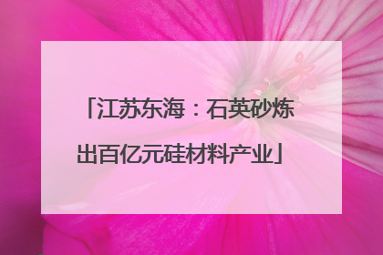 江苏东海：石英砂炼出百亿元硅材料产业
