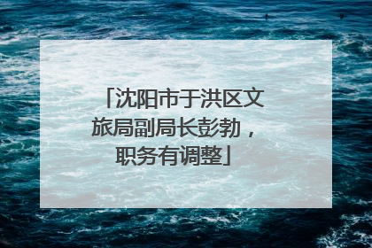 沈阳市于洪区文旅局副局长彭勃，职务有调整