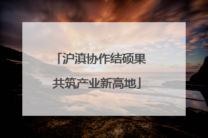沪滇协作结硕果 共筑产业新高地