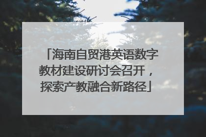 海南自贸港英语数字教材建设研讨会召开，探索产教融合新路径
