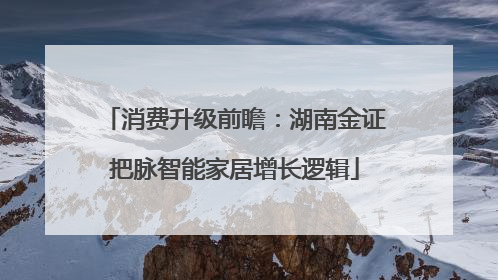 消费升级前瞻：湖南金证把脉智能家居增长逻辑