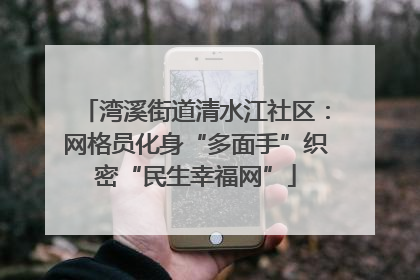 湾溪街道清水江社区：网格员化身“多面手”织密“民生幸福网”