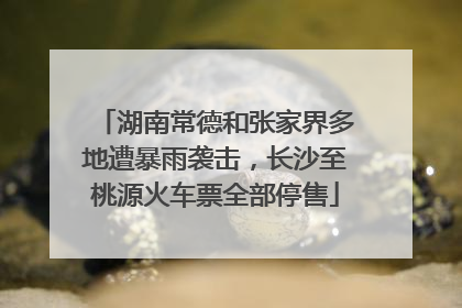 湖南常德和张家界多地遭暴雨袭击，长沙至桃源火车票全部停售