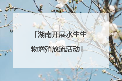 湖南开展水生生物增殖放流活动
