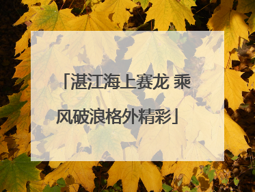 湛江海上赛龙 乘风破浪格外精彩