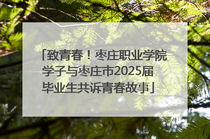 致青春！枣庄职业学院学子与枣庄市2025届毕业生共诉青春故事